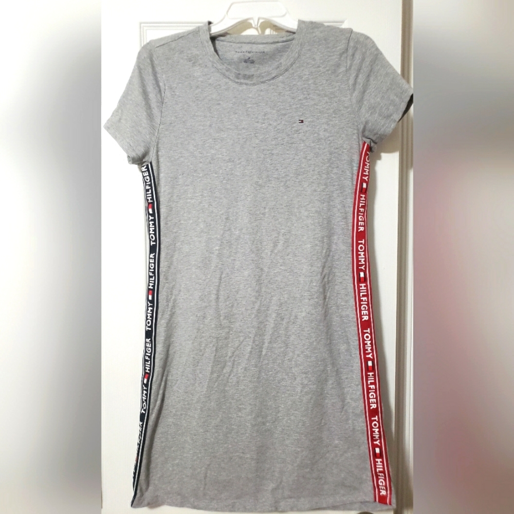 Tommy Hilfiger Heather Gray Logo Tape Dress